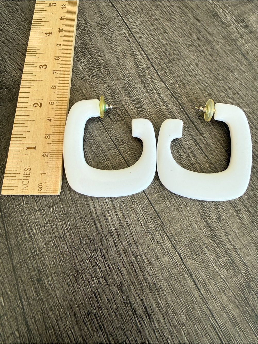 White Geometric Hoop Earrings - Women Accessories